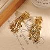 Retro Gold Rose Fringed Earrings Cold Wind Temperament Fashion Versatile Earrings