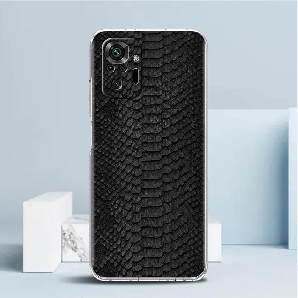 Snake Skin Print Case For Xiaomi Redmi Note 11 Pro 10 9 9S 8 8T 7 9A 9C 9T 10 10C K40 Clear TPU Soft Phone Cover