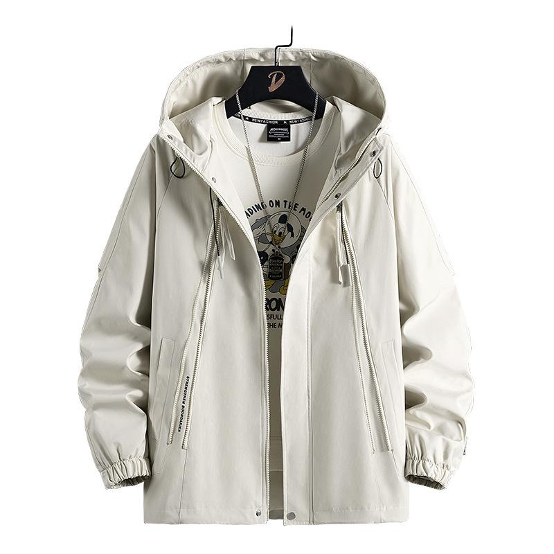Chaqueta de hombre de talla grande con capucha para hombre, ropa informal para hombre, chaqueta