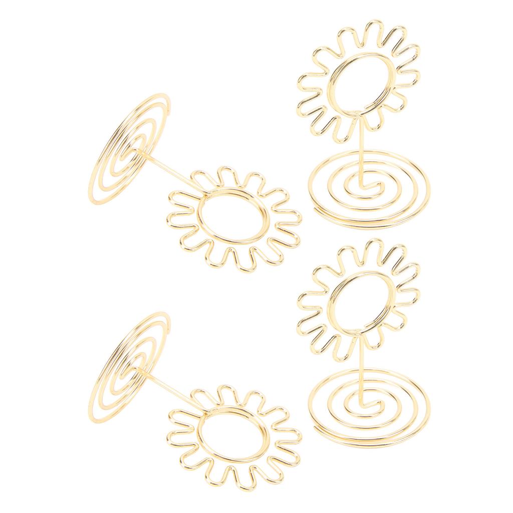 20PCS Wire Table Picture Photo Holder Gold Plated Surface Reusable Table Card Holder for Wedding