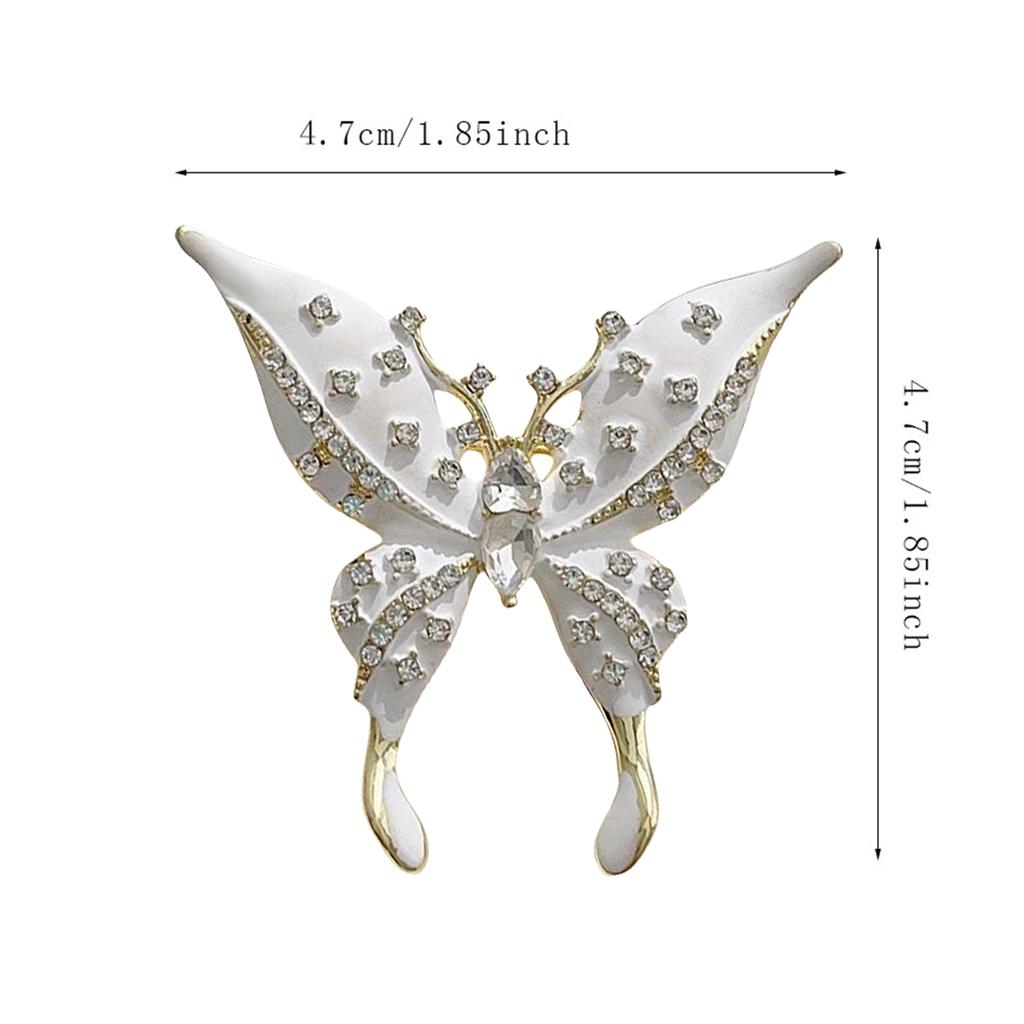 Delicate White Butterfly Brooches Butterfly Pin Stylish Women Brooch Wedding Celebration Pin for Daily and Party Wear