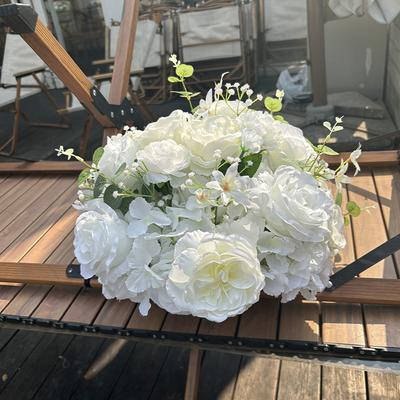 Bola de Flores Artificiales Grande de Lujo de 40 CM Centro de Mesa para Eventos Fiesta Boda Decoración Camino Guía Arreglo Floral Ramo