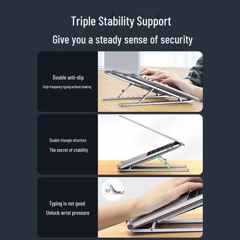 18-Inch Adjustable Aluminum Laptop Stand with Cooling Function