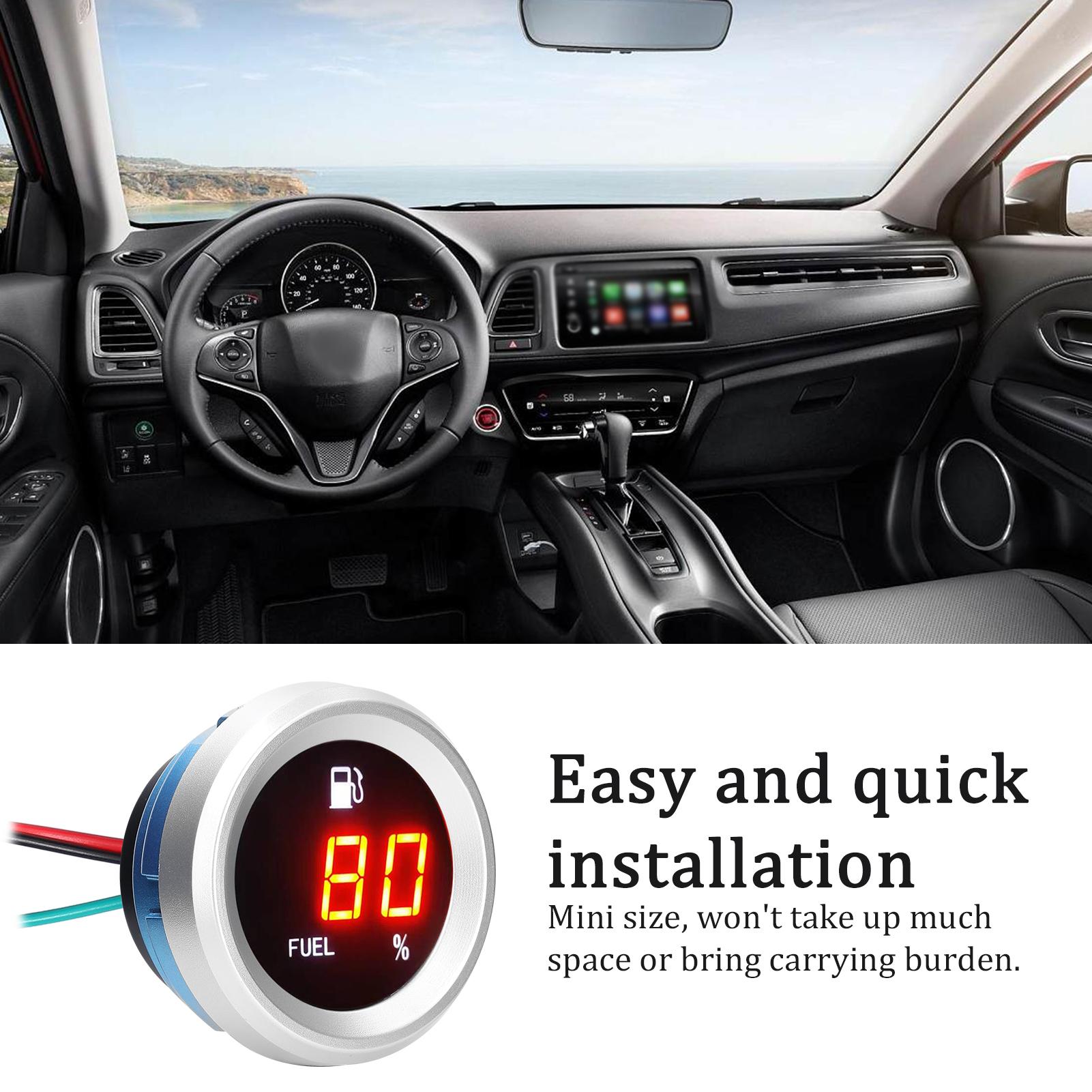 Digital Fuel Gauge with Flashing Alarm Car Fuel Meter 9-35V Fuel Tester for Auto Motorcycle
