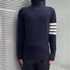 TB Knitted Sweater New Four Bars Striped Men's and Women's High-end Sense Versatile Striped Casual Wool Turtleneck Sweater