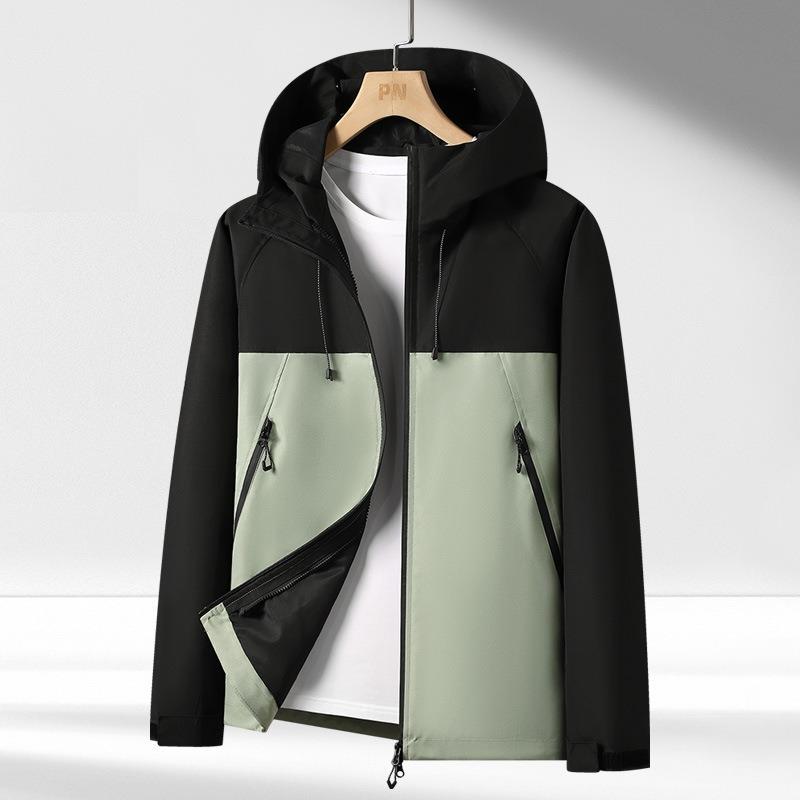 New single-layer jacket spring and autumn couple outdoor sports windproof waterproof jacket trendy casual color matching jacket