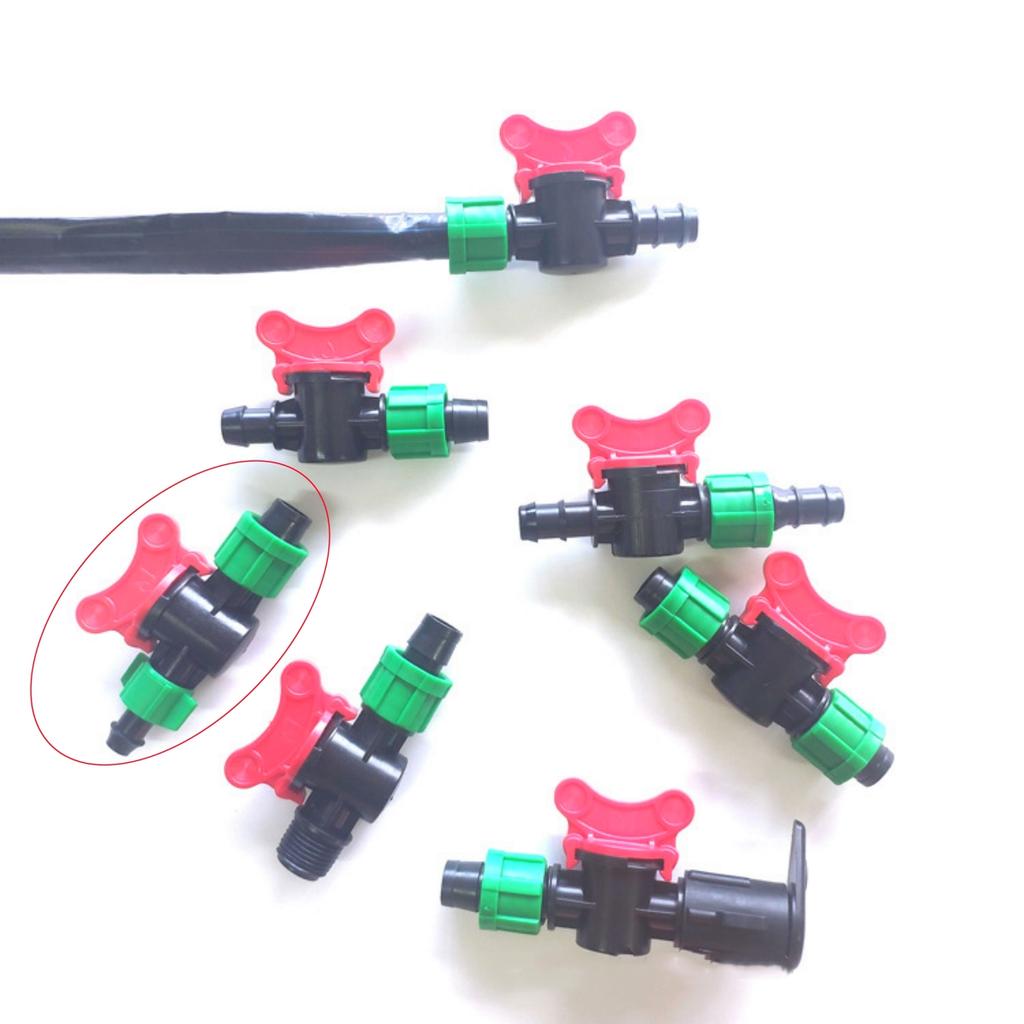DN17mm Pipe Bypass Valve and Straight Connectors Garden Greenhouse Agriculture Drip Belt Irrigation System Fast Joints 1/5/10Pcs