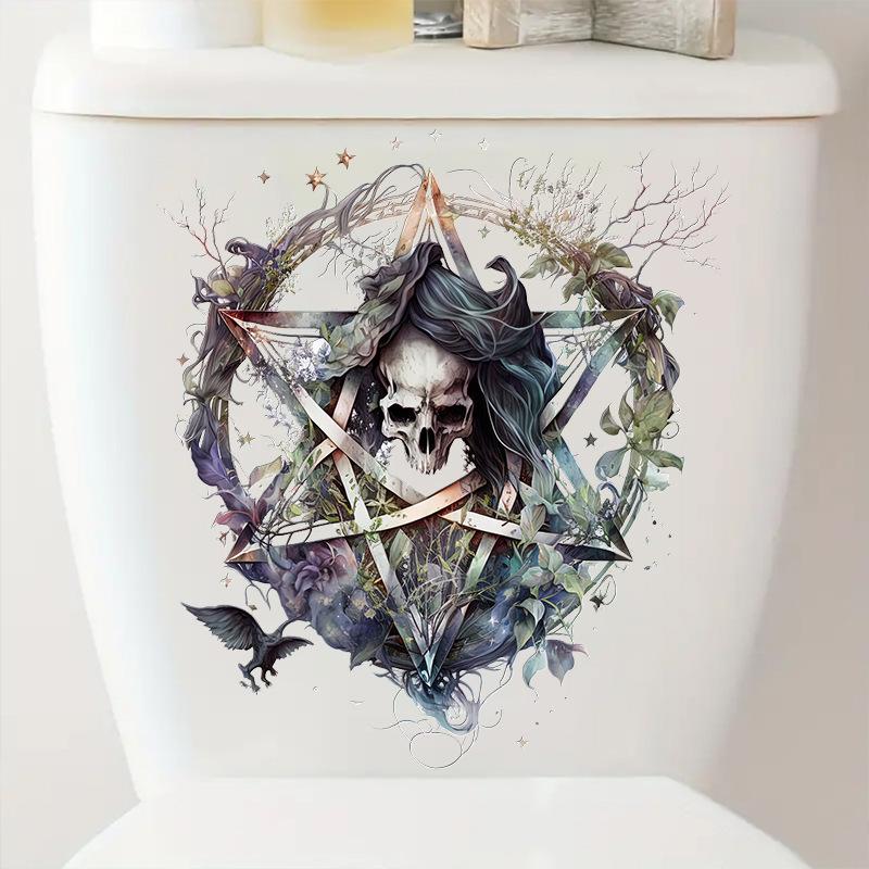 Halloween Wall Stickers Skull Skeleton Butterfly Star Devil Horror Scary Home Party Decoration Vinyl Decals for Kids Room WC Toilet Decor