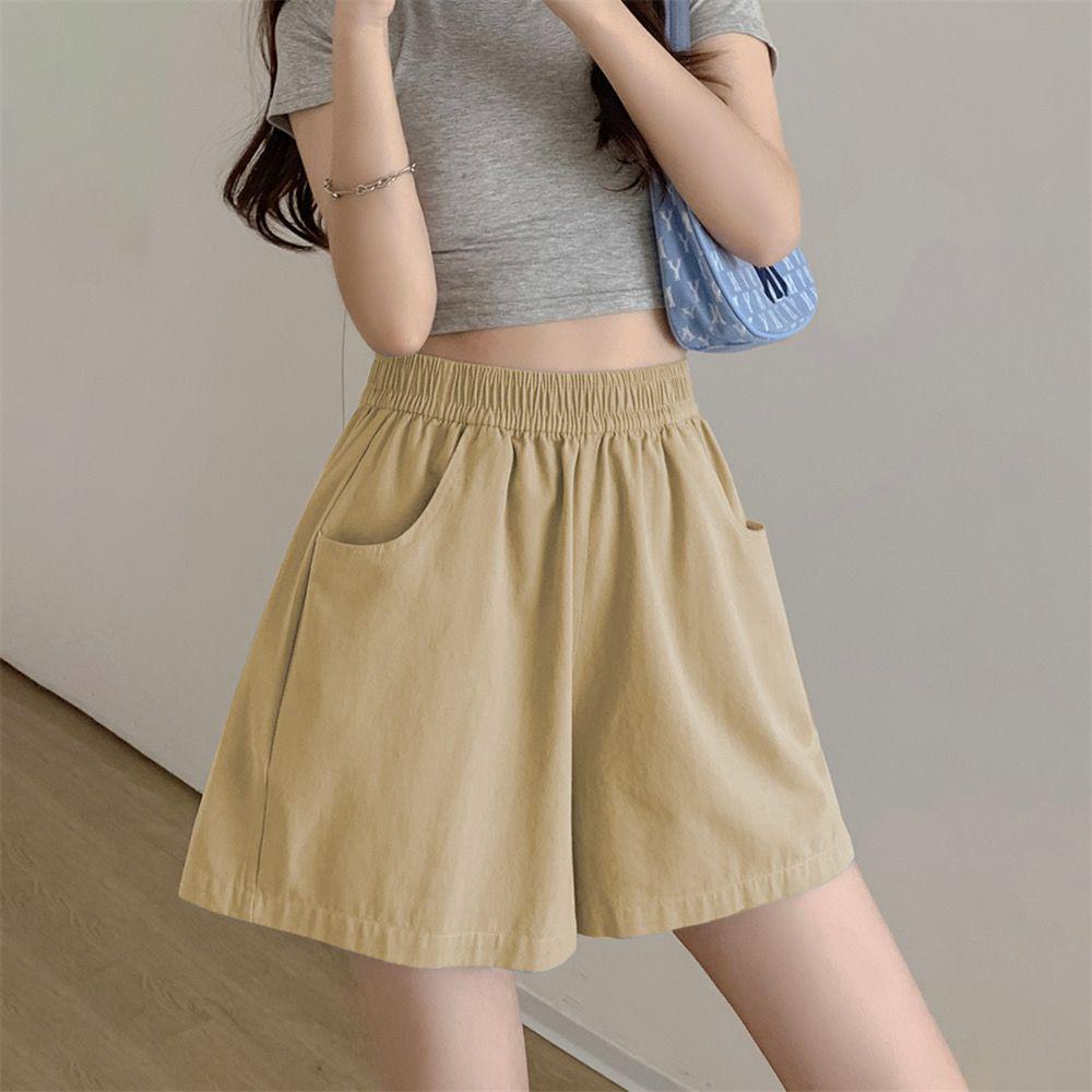 

Korean Style Summer Workwear Shorts: High Waist, Loose Fit, Versatile A-Line Pants - Available as Single or Two-Piece Set S (75-95 jin)