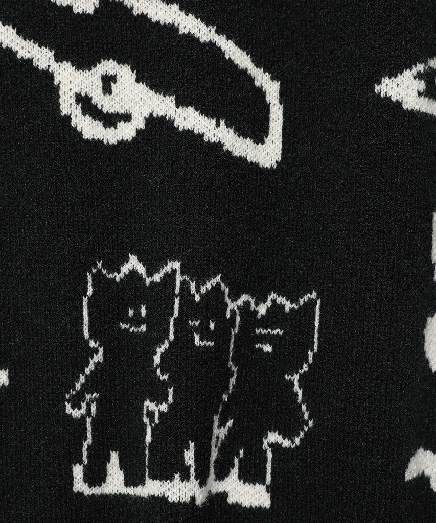 WACKY WILLY Jacquard Pullover Knit Black
