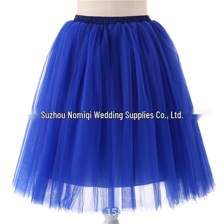 Elegant Five-Layer Tulle Half-Length Puffy Skirt - 65cm Long