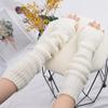 Damen Lange Fingerlose Handschuhe Weicher Damenhandschuh Lolita Kawaii Fäustling Winterwärmer Gestrickte Armmanschette Mädchen Punk Gothic Handschuhe