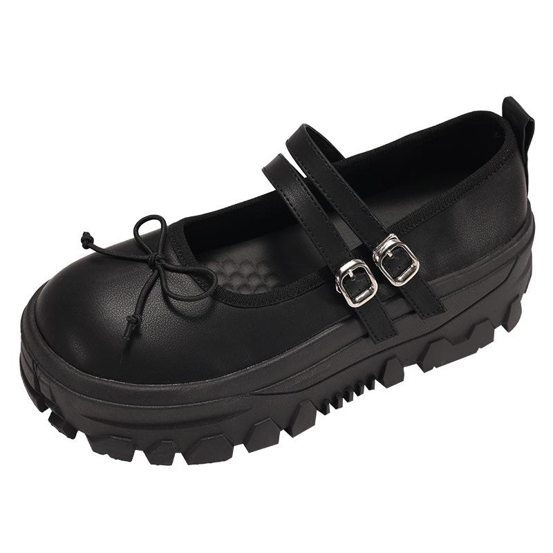 Fashion Shallow Mouth PU Hoof Heels Med Rubber Shallow Mouth PU Rubber Med Hoof