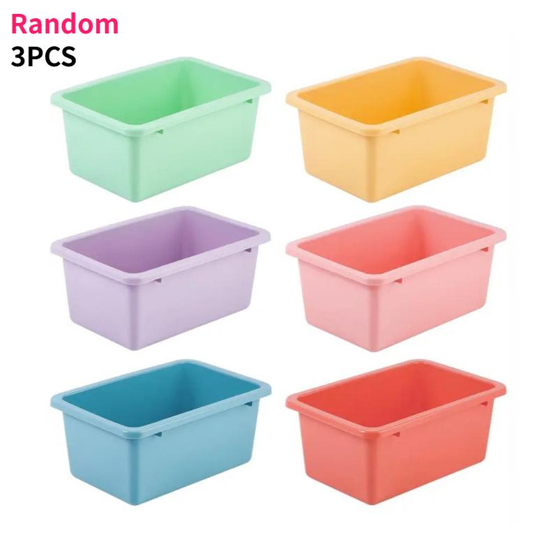 3/6pcs Colorful Plastic Desktop Storage Boxes for Organizing Office Supplies Kitchen Items Storage Bins Toys Storage Containers