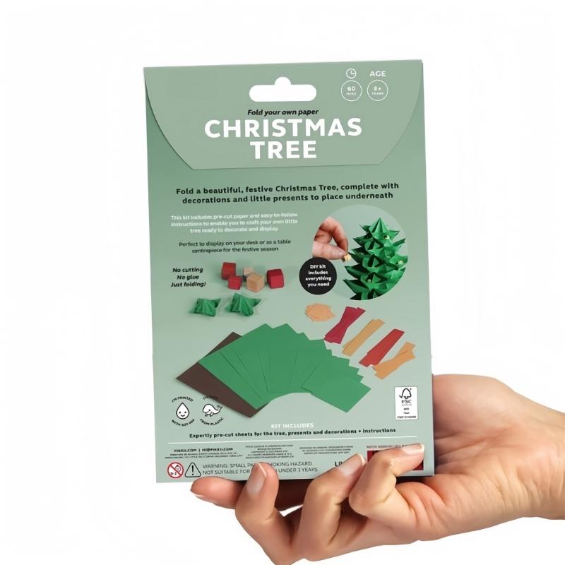 Christmas Tree Paper Craft Set Hand On Learning Toy Fun Paper Kits For Parents Children Activity Holiday Decoration