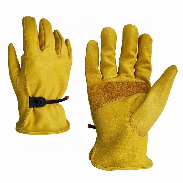 Yulan LC611 High Quality Cow Leather Driver Gloves , Rigger Gloves, Working Gloves (Yellow,General Purpose Work Gloves&S) жёлтый