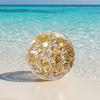 16/24-Zoll Aufblasbarer Glitzer-Strandball Auslaufsichere Klare Bälle mit Konfetti-Pailletten Kinder Erwachsene Sommer Strand Schwimmbad Party Spielzeug