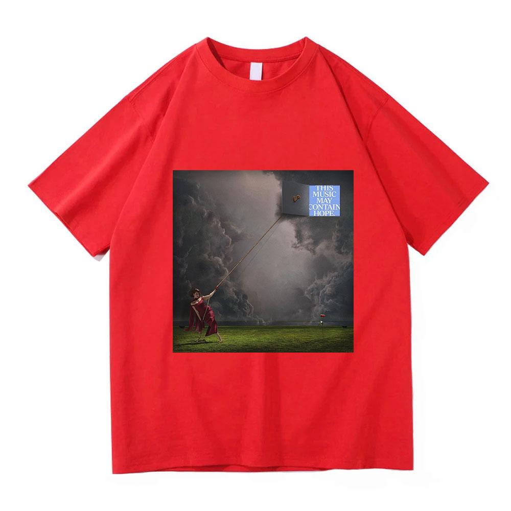RAYE This Music May Contain Hope Second Album Cover Print T-Shirt Unisex s Clothing Fashion Unisex Women Cotton Top Short Sleeve Tees S