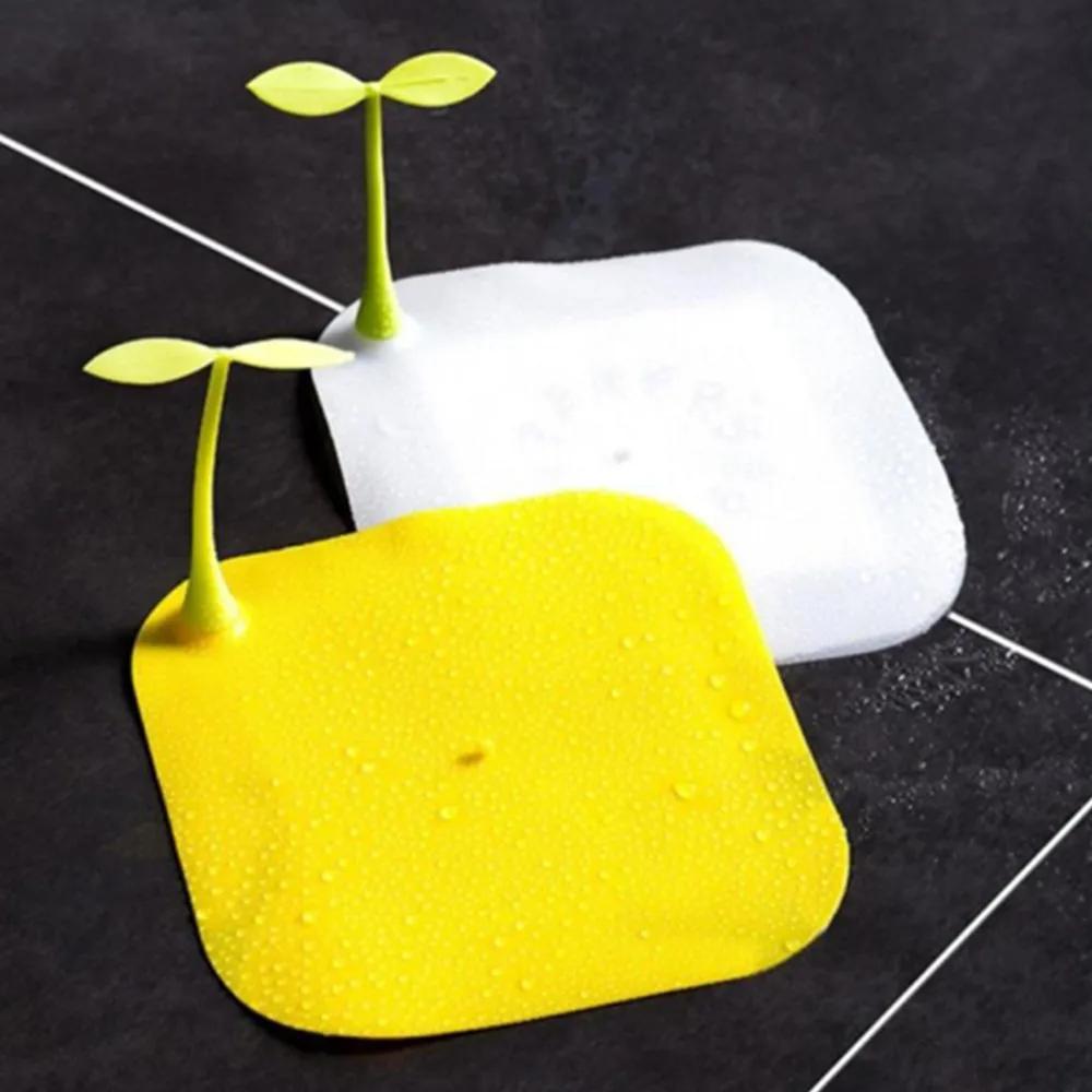 Small Bean Sprout Handle Anti Odor Pad For Household Bean Sprout Floor Drain Sewage Odor Proof Cover Yellow