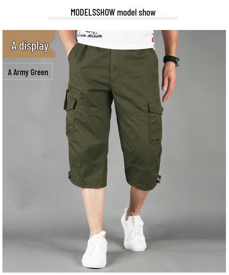 Men's Loose Fit Multi-Pocket Outdoor Cropped Casual Shorts