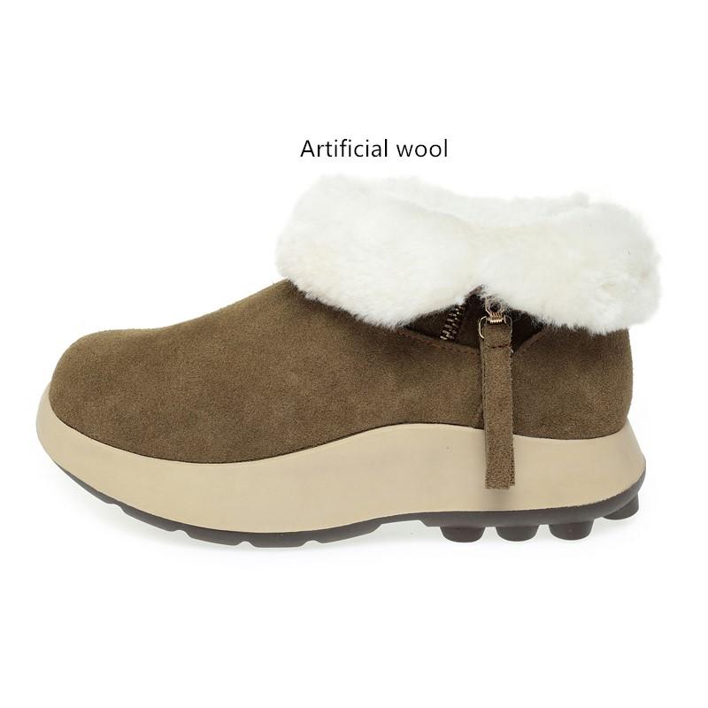 Fashion AIYUQI Snow Boots Women Winter 2025 New Genuine Leather Women Ankle Boots Thick Wool Warm Non-slip Women Booties