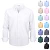 Men Long Sleeve Solid Color Casual Oxford Shirt Plus Size