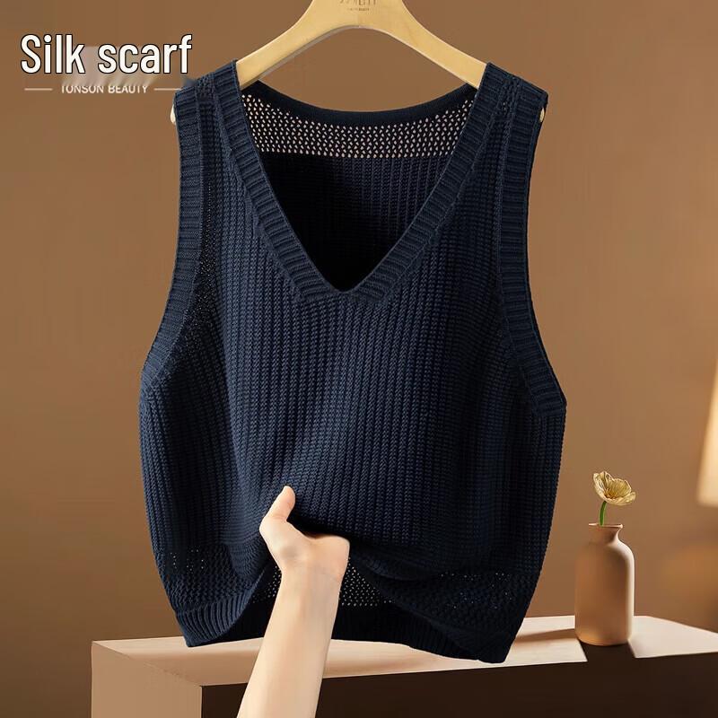 

Женский однотонный вязаный жилет с V-образным вырезом от Sibaishe L