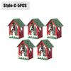 20PCS Christmas Decorations Creative DIY Assembled Cabin Painted Luminous House Christmas Tree Hanging Christmas Hut Ornaments