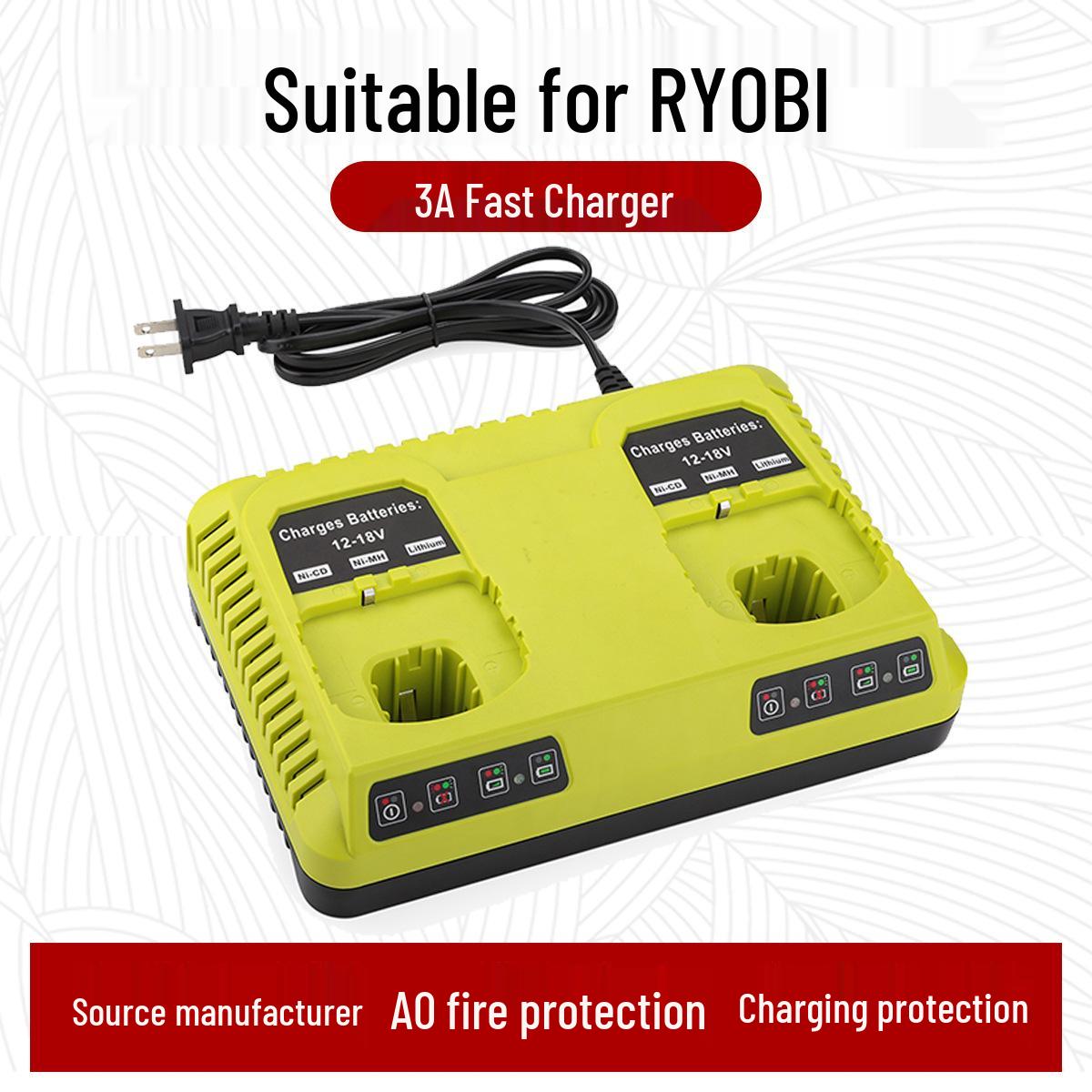 RYOBI 12V-18V Lithium-Nickel Dual Slot Battery Charger P117 AU Plug Dual Charger
