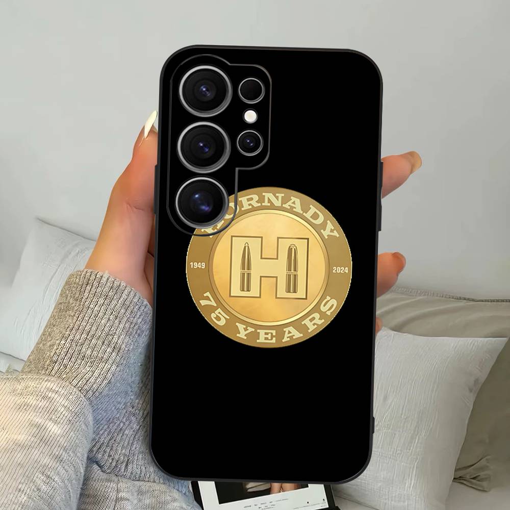 Coque de téléphone Logo Hornady Pour Samsung S 24 Fe 25 Ultra Plus 20 Lite 21 30 22 23 24 22 Ultra 5G Fundas