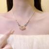 Pisces Koi Lotus Lock Bag Enamel Colored Koi Lock Pendant Long Life Lock Long Necklace Women's Sweater Chain Premium Sense