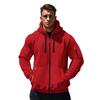 Men Coat Long Sleeve Zipper Closure Hooded Sweatshirt with Large Pockets Solid Color Velvet Thickened Warm Outerwear