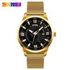 SKMEI Men Luxury Gold Quartz Watch Business Stainless Steel Waterproof Wristwatch