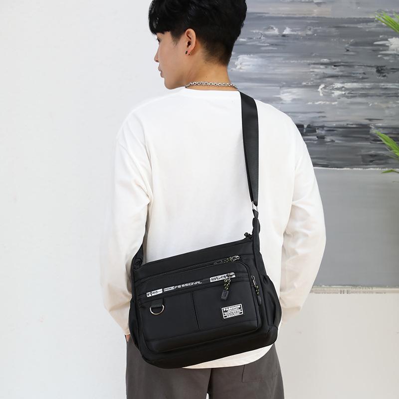 Herreveske med stor kapasitet, skulderveske, slitesterk ryggsekk, veske med flere lommer, business casual herre-crossoverveske