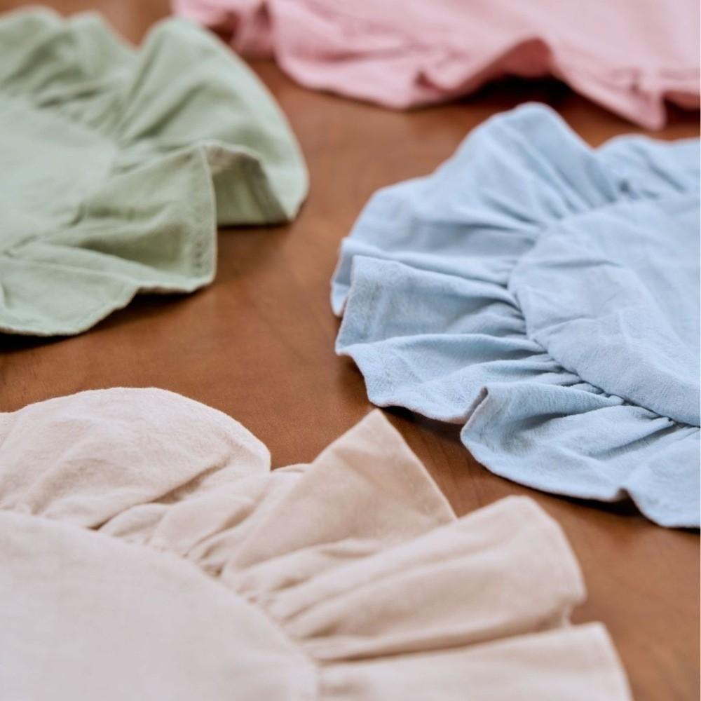 Solid Color Ruffled Placemat Cotton Table Napkin Cloth Practical Round Napkin  Dining Table