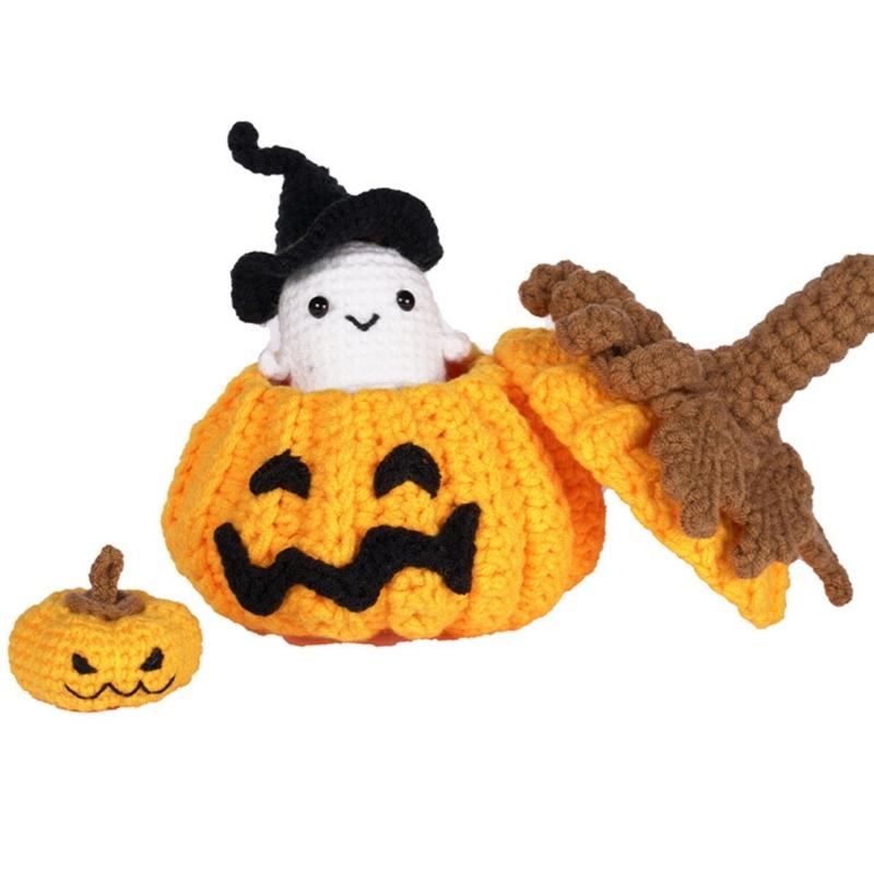 Halloween Crochet Set Knitting Supplies Beginner Crochet Set for Kid Adult, with Step-by-Step Video Tutorial Instruction