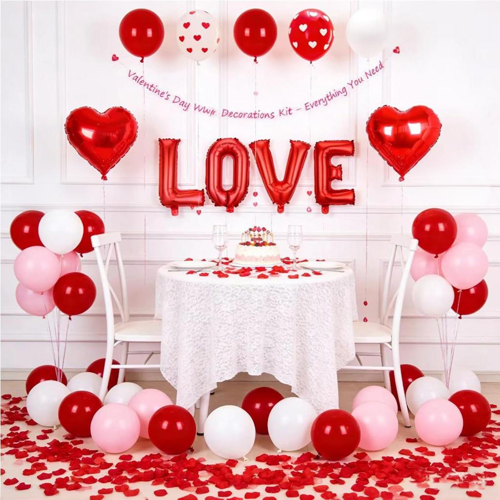 Valentine's Day bedroom Decor balloons, romantic love balloons LOVE balloons, for proposals, anniversaries, and surprises Decor
