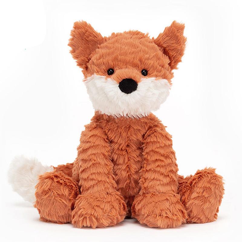 Jellycat Wavy Fur Series Fox Soothing Companion Orange Doll Plush Doll 23cm High