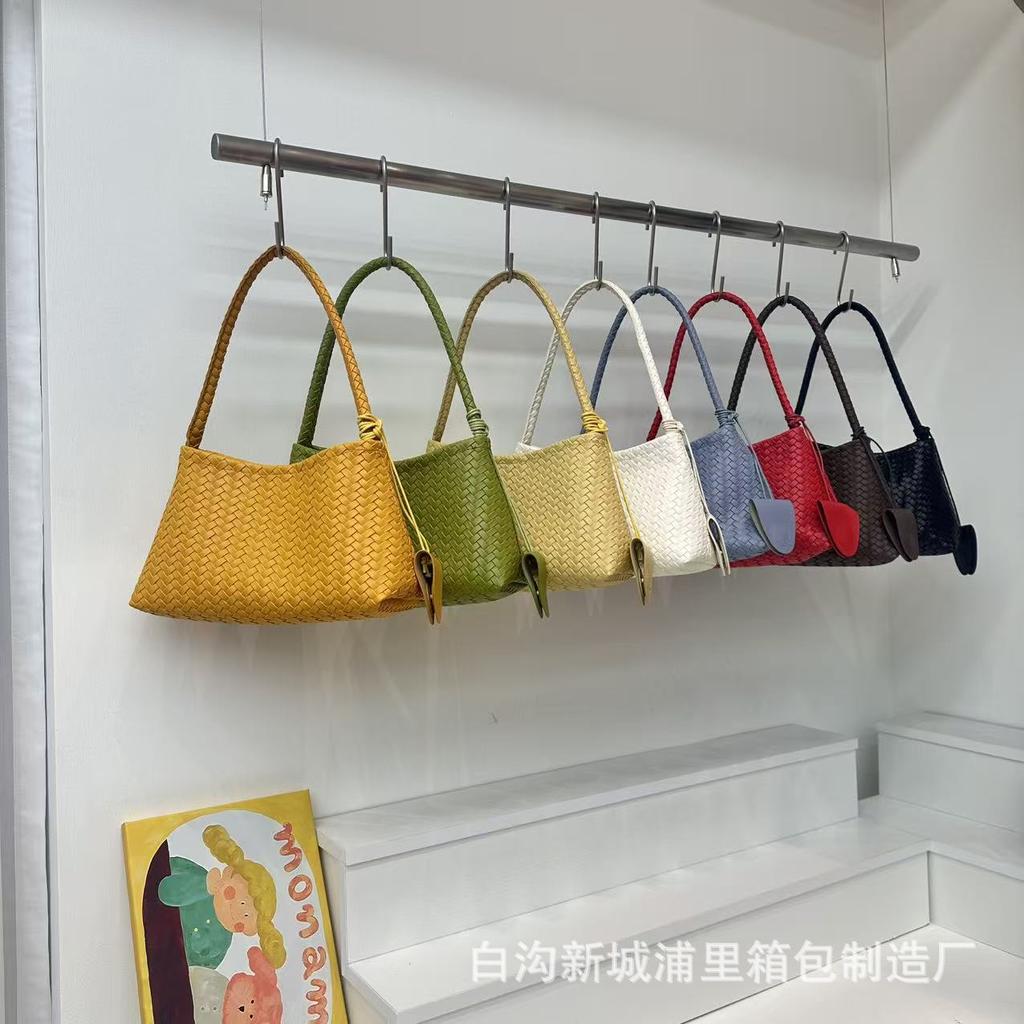 Korean Niche Handmade Woven Armpit Bag, Women's Fashionable Casual Handbag, Mother Bag, Large Capacity Shoulder Bag, Women's Bag
