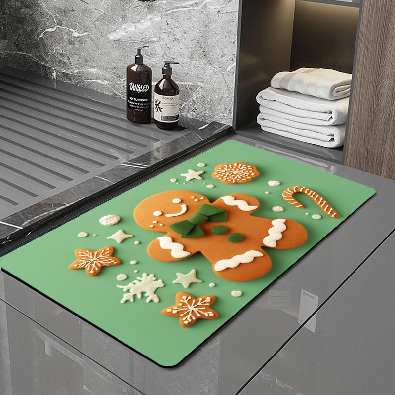 SANFAN Customizable Christmas Multipurpose Floor Mat Doorway Bath Mat Kitchen Mat