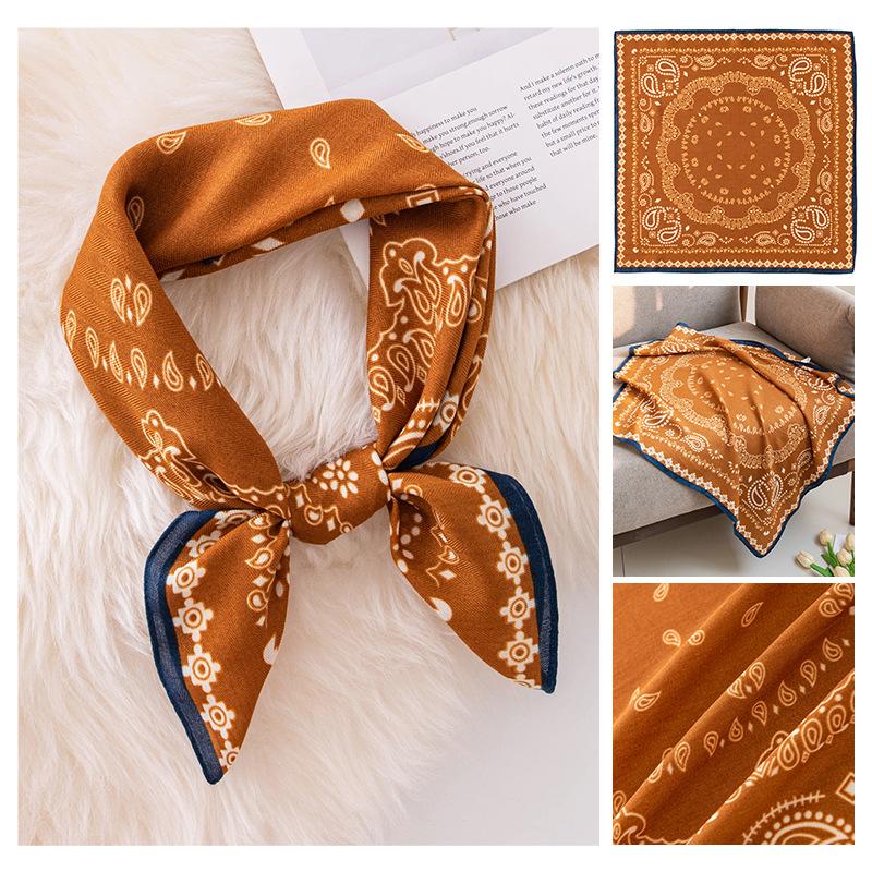New 70cm imitation silk silk scarf scarf elegant fashion high sense versatile temperament commuter silk scarf 70*70cm