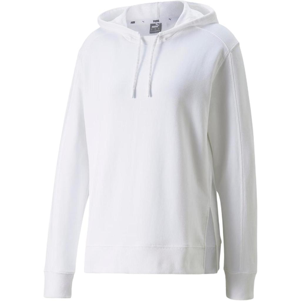 PUMA Solid Color Casual Embroidered Hoodie Women hoodies White 673417-02