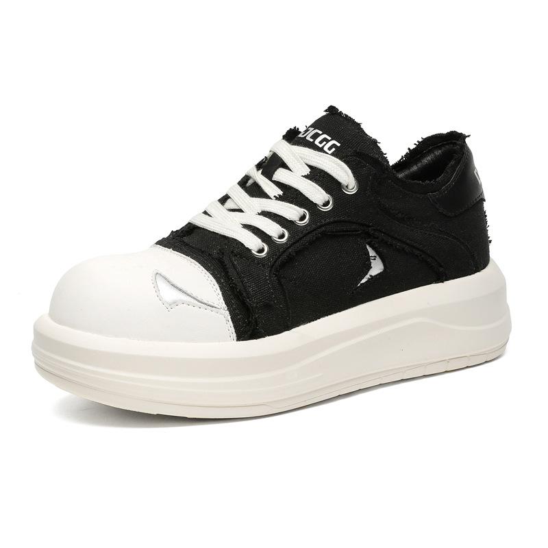 Spring new big head simple thick sole increase shock absorption canvas shoes casual shoes