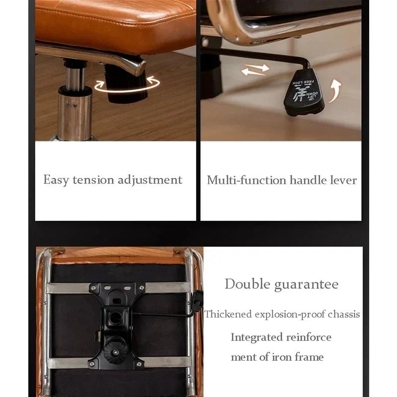 New Rattan Computer Chair Retro Swivel Chair Comfortable Desk Breathable Armrest Rattan Chair Office Furniture