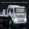 1:32 Road Rescue Engineering Vehicle Model Toy Metal Diecast Platform Trailers Sound Light Doors Opened Pull Back for Boys Gifts
