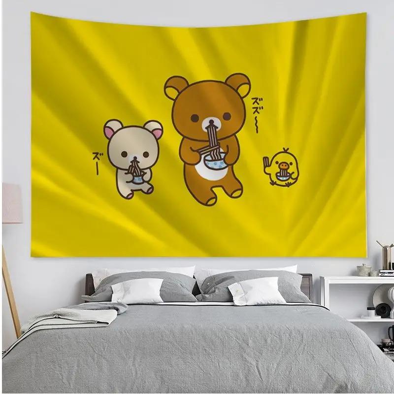 Office Living Room Tapestry Cute Bear Cartoon Tapestry Home Wall Decoration Tapestry