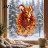 Detailed Sheep Theme Decorations Chinese New Year Window Sticker, 2027 Goat Static Clings, Glue Free Glass Decor Reusable Lunar Xmas for Home