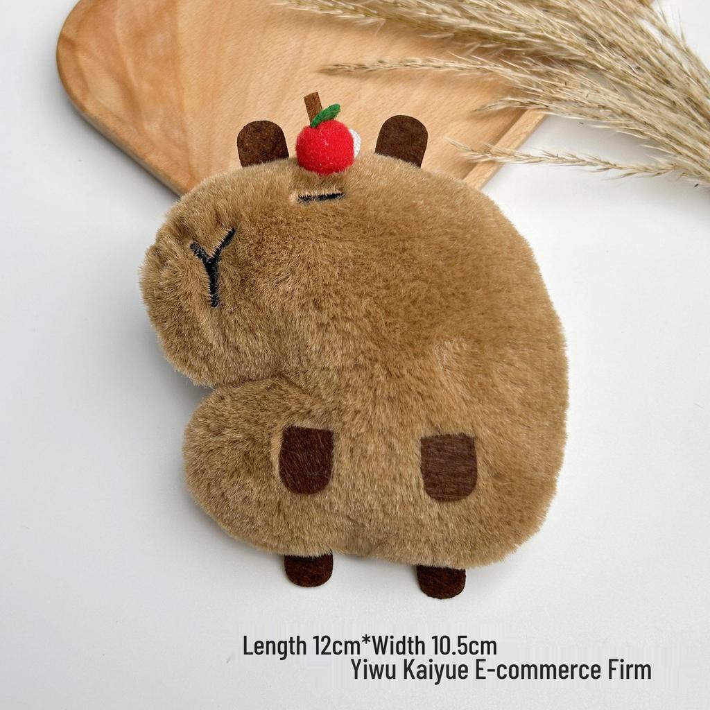 Siamese Cat & Capybara Star Plush Keychain with Squeaky Pendant