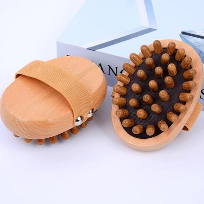 Meridian Wooden Massage Comb with Airbag Cushion for Head and Body