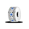 Silver Clasp 925 Silver CZ Pave Clip Charms Daisy Beads Stopper Safety Chain Fit Original Bangle Bracelet Jewelry Clip